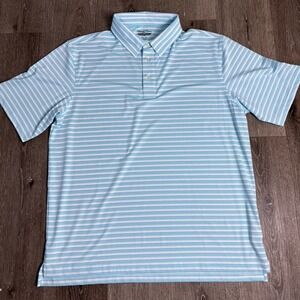 Straight Down Men's‎ XXL Stripe Performance Logo Club Polo Shirt